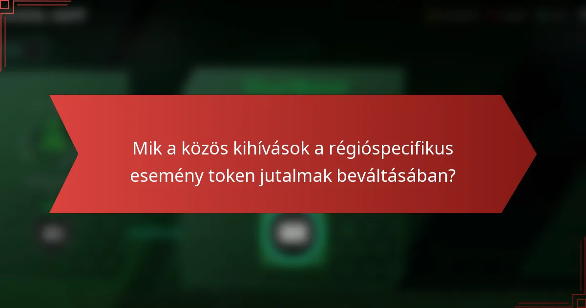 Mik a közös kihívások a régióspecifikus esemény token jutalmak beváltásában?
